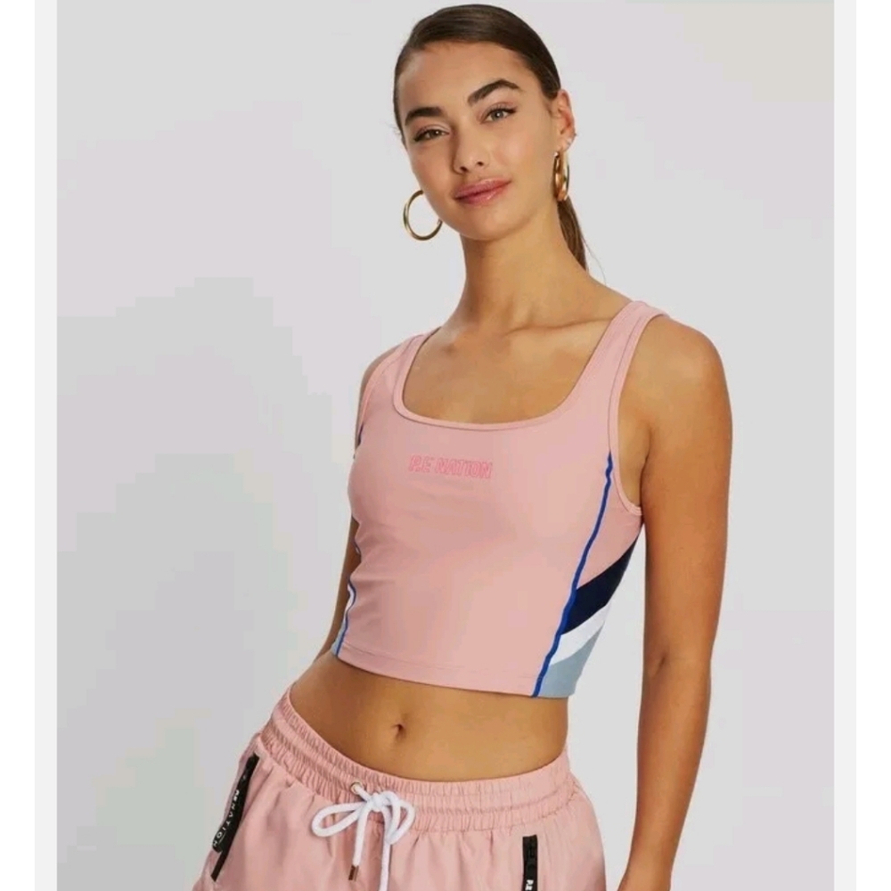 New P.E Nation Flex It Pink Pale Sports Bra Tank Top NWT Size XS - Picture 8 of 15